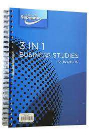 A4 Business Studies Copy Spiral 3 in 1